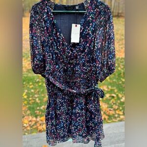 NWT Ted Baker London Smock Panel Wrap Mini Dress